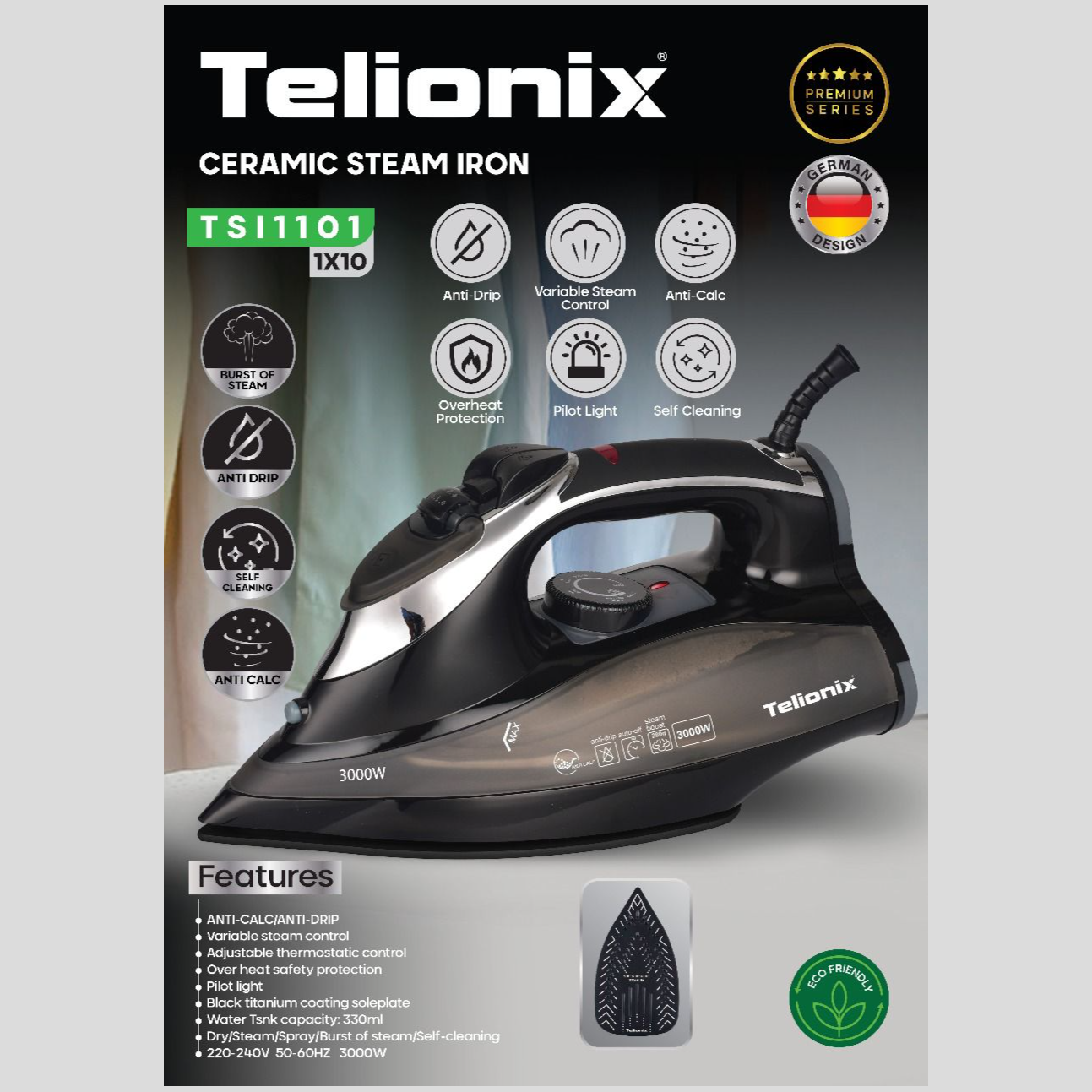 اتو بخار تلیونیکس مدل TSI1101